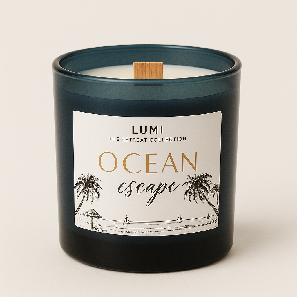 Ocean Escape Candle – Coastal Fresh Scented Soy Wax Candle (320ml)