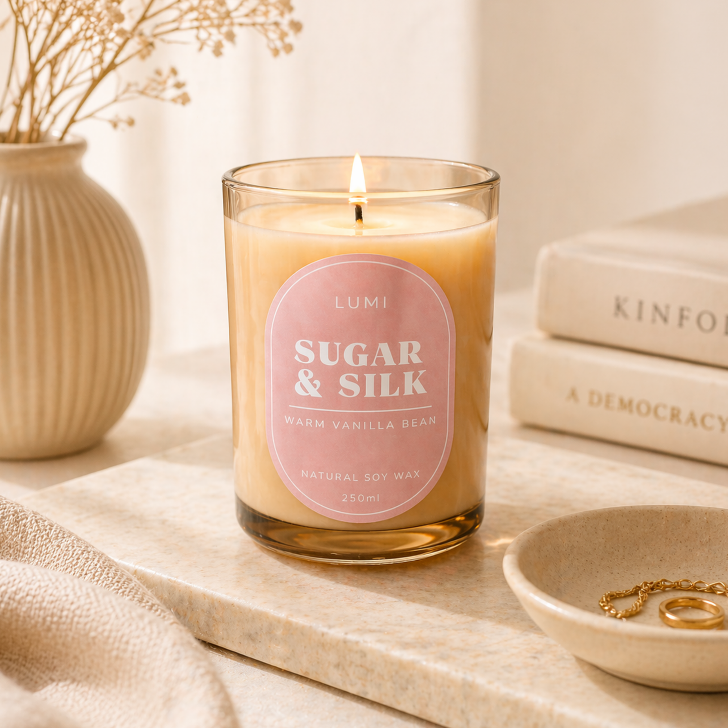 Sugar & Silk Soy Candle – Warm Vanilla Bean